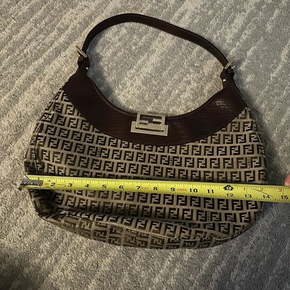 Fendi Brown Zucchino Canvas Hobo Bag - Picture 12 of 13